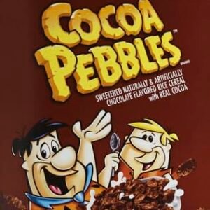 Post Cocoa PEBBLES Cereal, Chocolatey Kids Cereal, Gluten Free Rice Cereal, 15 OZ Large Size Cereal Box