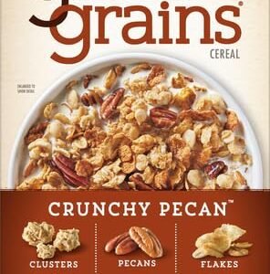 Post Great Grains Crunchy Pecan Cereal, Heart Healthy Cereal with Crunchy Pecans and Granola Clusters, Non-GMO Project Verified, 16 OZ Box