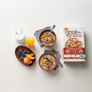 Post Great Grains Crunchy Pecan Cereal, Heart Healthy Cereal with Crunchy Pecans and Granola Clusters, Non-GMO Project Verified, 16 OZ Box