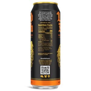 Liquid Death, Squeezed To Death Sparkling Water, 8-Pack (King Size 19.2oz Cans), Orange Flavored Sparkling Beverage Sweetened With Real Agave, Low Calorie & Low Sugar