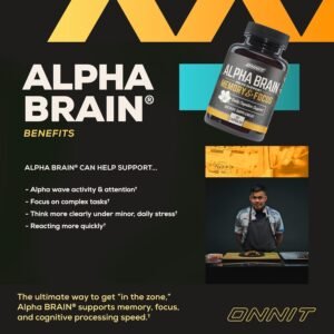 ONNIT Alpha Brain Premium Nootropic Brain Supplement, 30 Count, for Men & Women - Caffeine-Free Focus Capsules for Concentration, Brain Booster & Memory Support