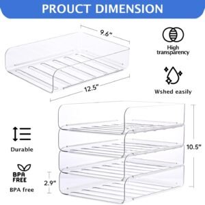 Set of 4 Office Organization and Storage, Clear PET Letter Tray Desk Organizer, Stackable Document Organizer for Notes, Pens, File Paper, Desk