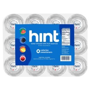 Hint Water Best Sellers Pack, 3 Bottles Each of: Watermelon, Blackberry, Cherry, and Pineapple, Zero Calories, Zero Sugar and Zero Sweeteners, 16 Fl Oz (Pack of 12)