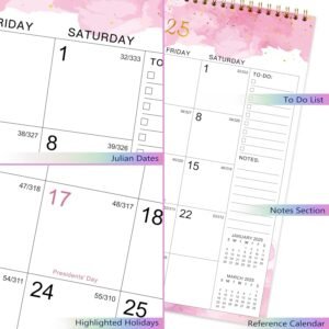 Calendar 2024-2025 - JUL 2024 - DEC 2025, 18 Months Wall Calendar 2024-2025, 15" x 11.5", Strong Twin-Wire Binding, Large Blocks with Julian Dates, Perfect Organizer for Home & Office