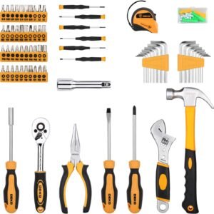 DEKOPRO 158 Piece Tool Set-General Household Hand Tool Kit,Auto Repair Tool Set, with Plastic Toolbox Storage Case