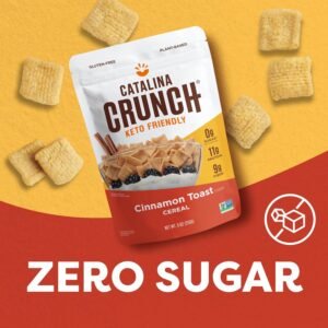 Catalina Crunch Cinnamon Toast Cereal 4 Pack | Low Carb, Sugar Free, Gluten Free | Keto Snacks, Vegan, Plant Based Protein