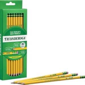 Ticonderoga Wood-Cased Pencils, Pre-Sharpened, 2 HB Soft, Yellow, 30 Count