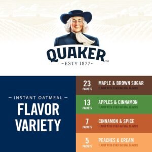 Quaker Instant Oatmeal, 4 Flavor Variety Pack, Individual Packets, 48 Count