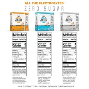 Gatorade G Zero Powder, Glacier Cherry Variety Pack, 0.10oz Individual Packets - 10 Count (Pack of 5)