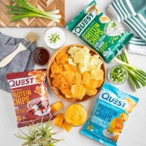 Quest Nutrition Protein Chips Variety Pack, BBQ, Cheddar & Sour Cream, Sour Cream & Onion, High Protein, Low Carb, 1.1 oz (Pack of 12)