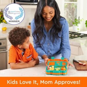 Bentgo® Kids Bento-Style 5-Compartment Leak-Proof Lunch Box - Ideal Portion Sizes for Ages 3 to 7 - Durable, Drop-Proof, Dishwasher Safe, BPA-Free, & Made with Food-Safe Materials (Orange)