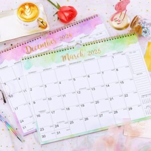 Calendar 2024-2025 - JUL 2024 - DEC 2025, 18 Months Wall Calendar 2024-2025, 15" x 11.5", Strong Twin-Wire Binding, Large Blocks with Julian Dates, Perfect Organizer for Home & Office